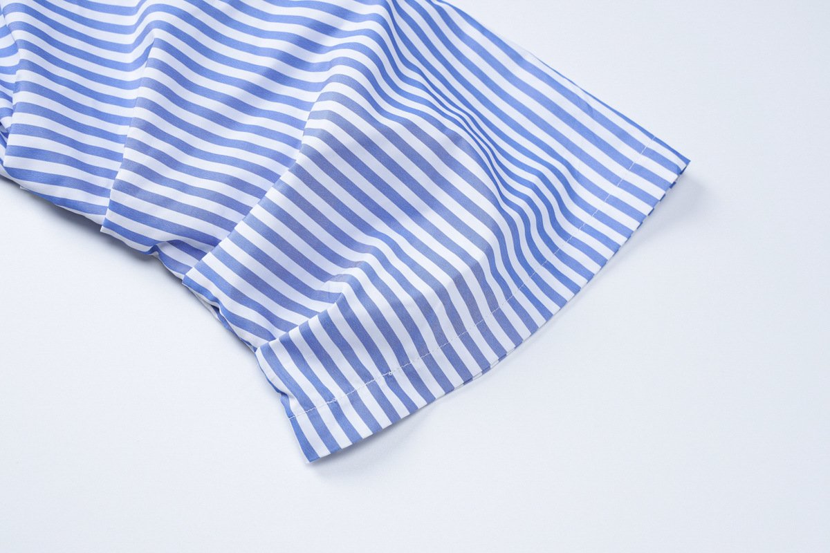 acelimosf™-Long sleeve off shoulder striped print pant set
