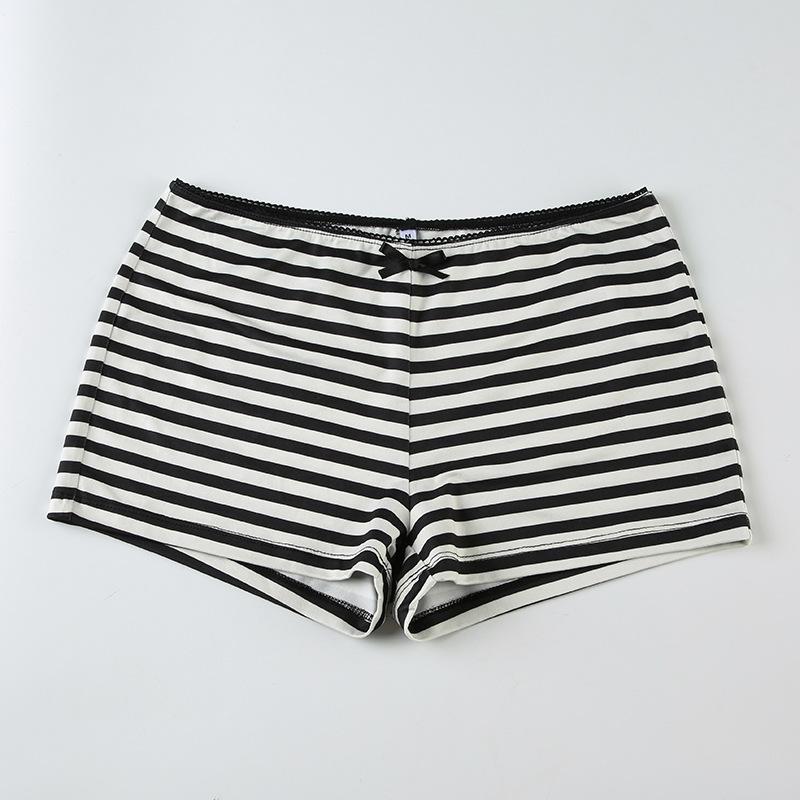 acelimosf™-Striped print cap sleeve bowknot pant set