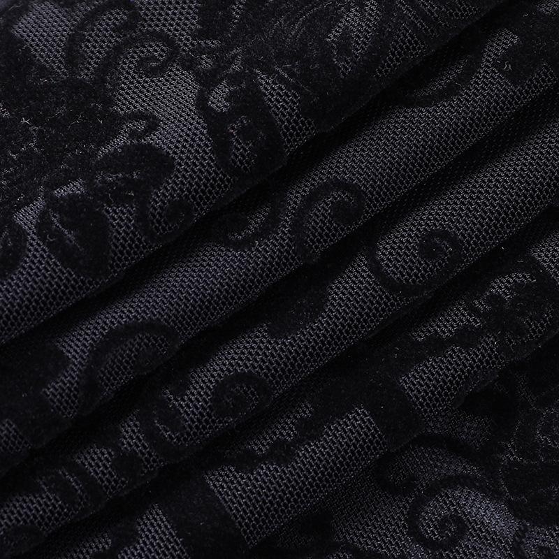 acelimosf™-Lace solid high rise textured flared pant goth Alternative Darkwave Fashion goth Emo Darkwave Fashion