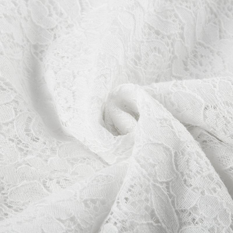 acelimosf™-Irregular lace solid mini skirt