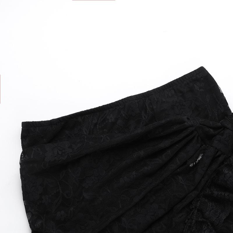 acelimosf™-Ruffle ruched lace irregular solid pant