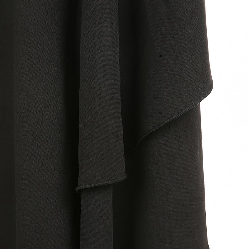 acelimosf™-Solid lace up patchwork zip-up low rise maxi skirt y2k 90s Revival Techno Fashion