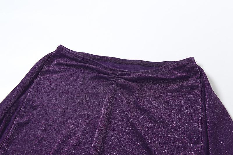 acelimosf™-One shoulder irregular knotted ruched backless mini skirt set