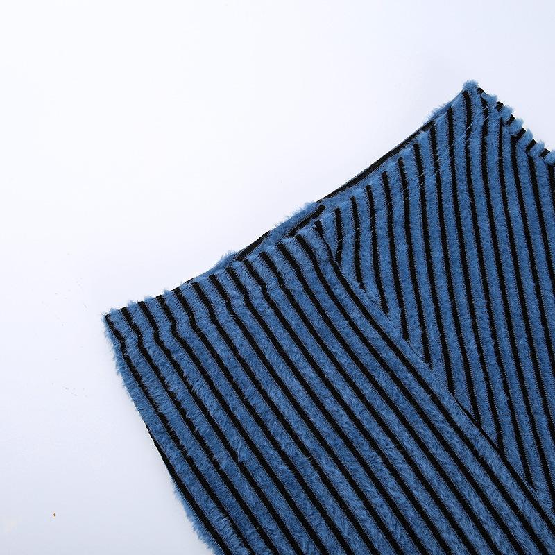 acelimosf™-Fluffy striped textured contrast patchwork pant y2k 90s Revival Techno Fashion