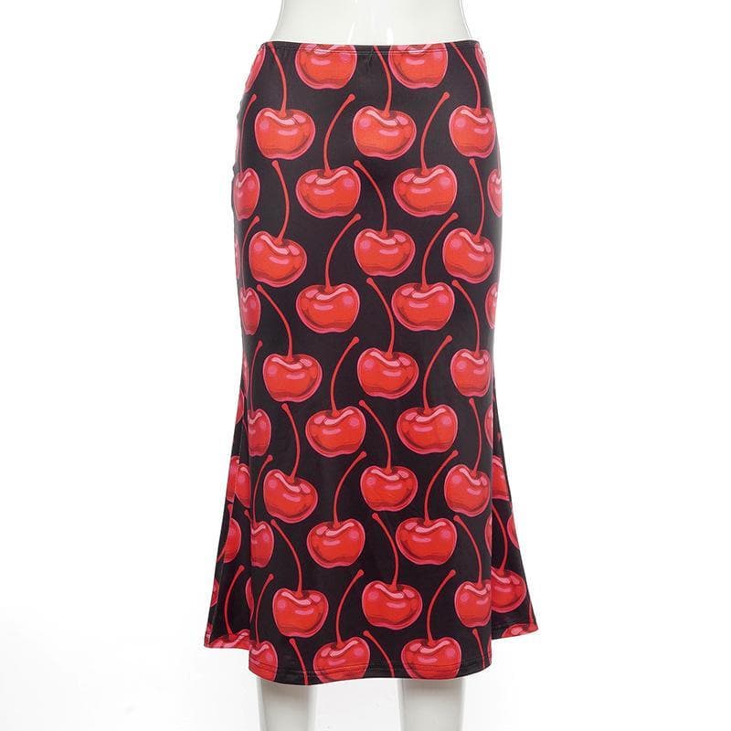 acelimosf™-Tie Dye midi skirt y2k 90s Revival Techno Fashion