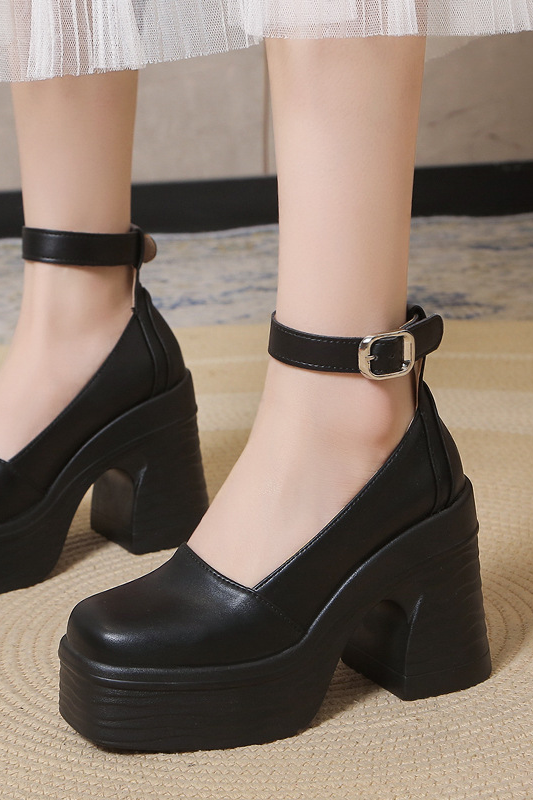 acelimosf™-Thick sole heightening buckle strap thick heel high heels