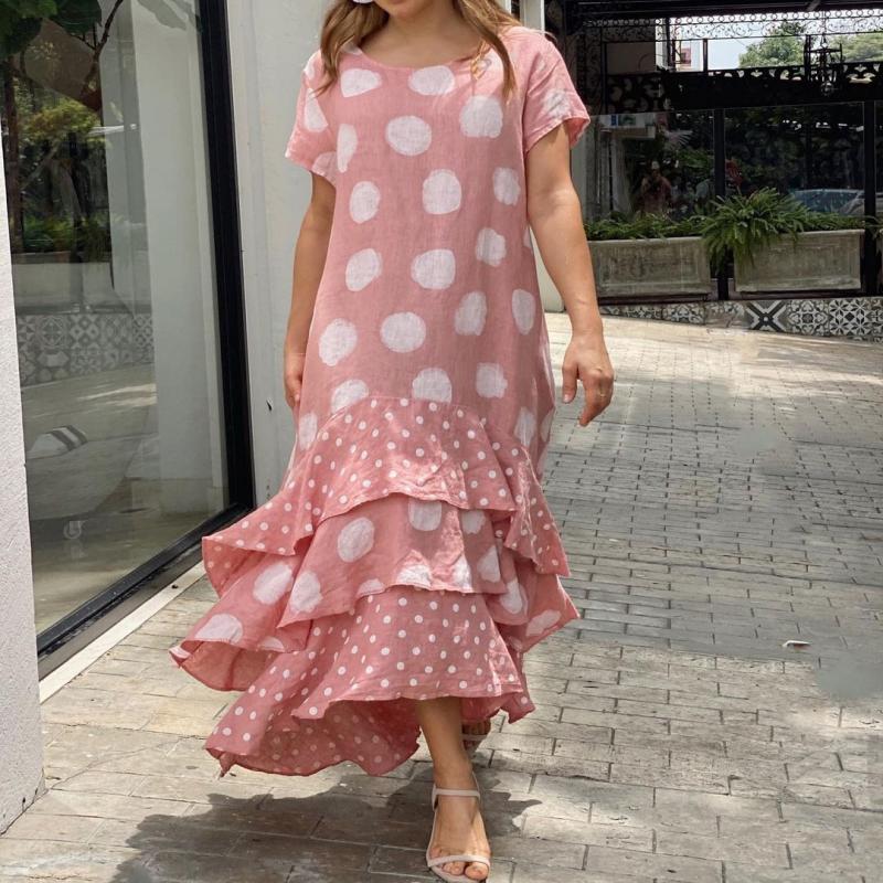 acelimosf™-Polka Dot Printed Swing Long Dress