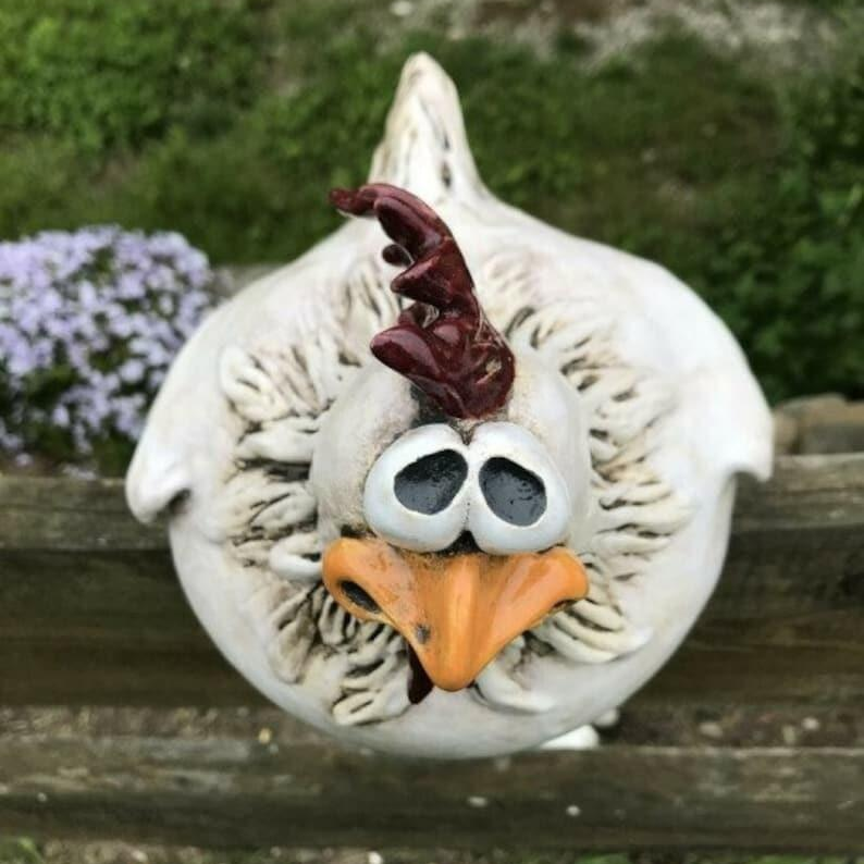 Funny Chicken Garden Fence Decoration