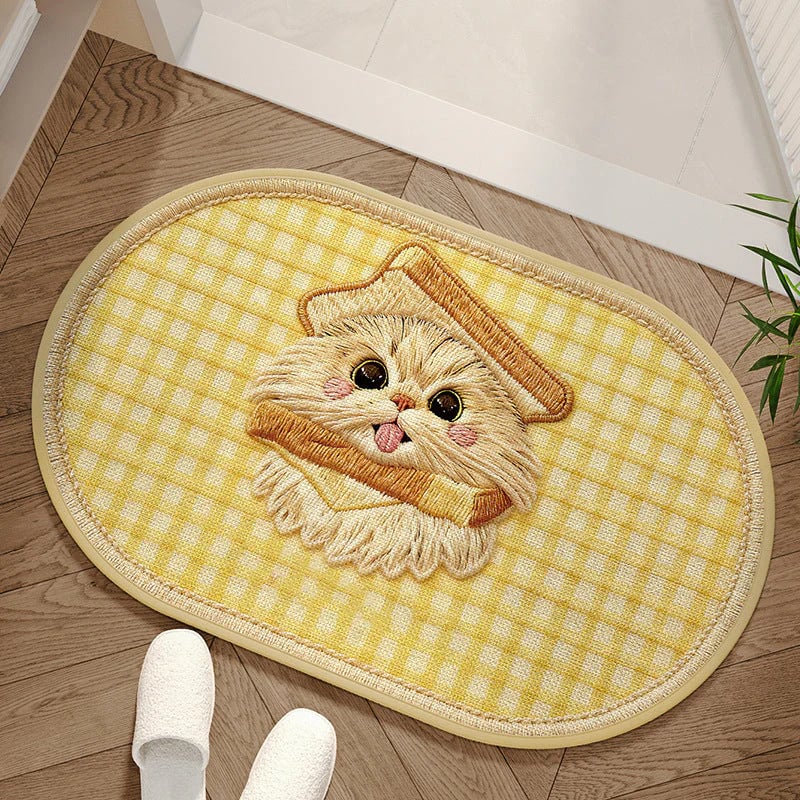 Absorbent Woven Bath Mat with Non-Slip Bottom🐶🐱