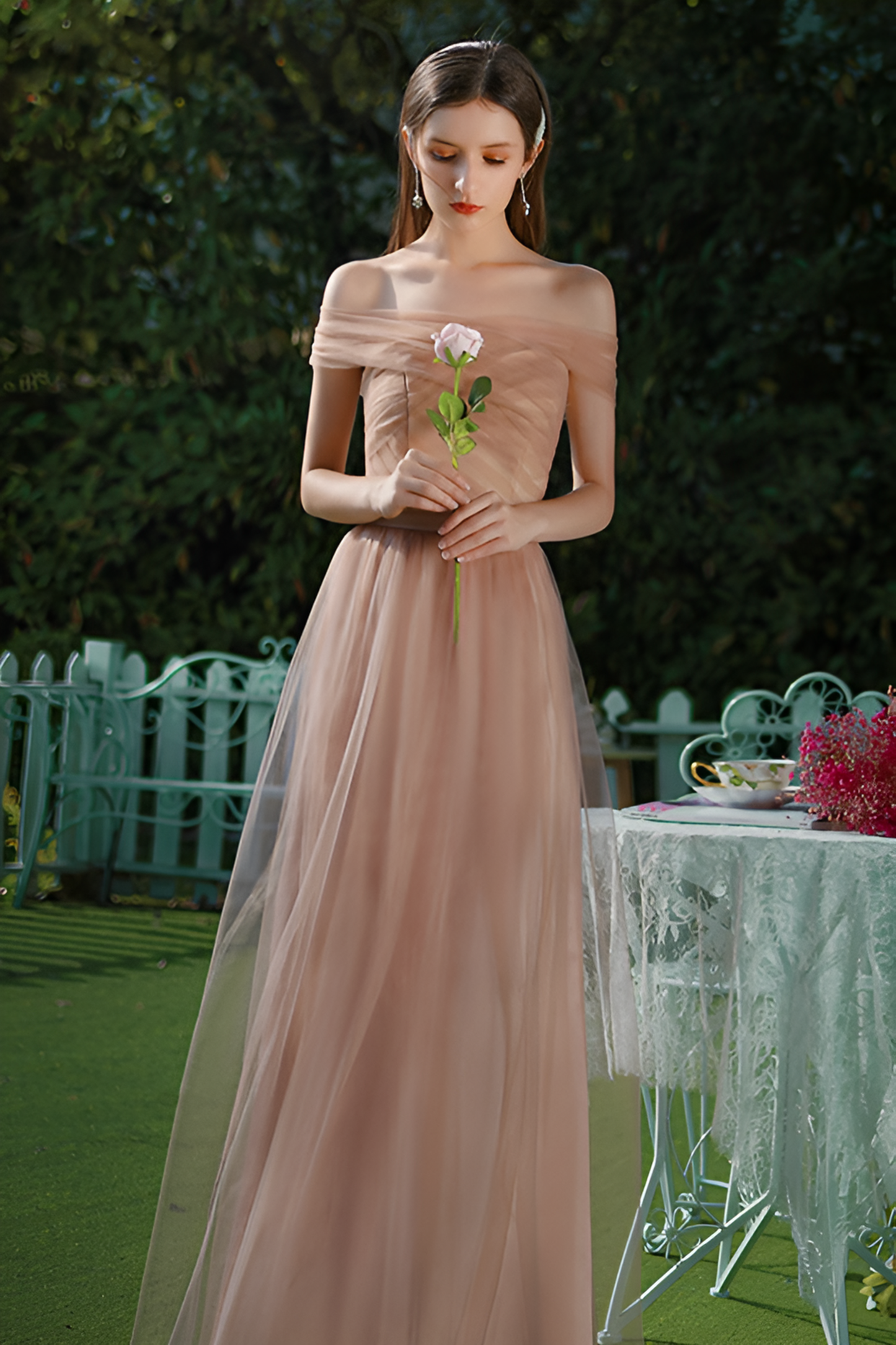 acelimosf™-Stunning Mesh Bridesmaid Dress