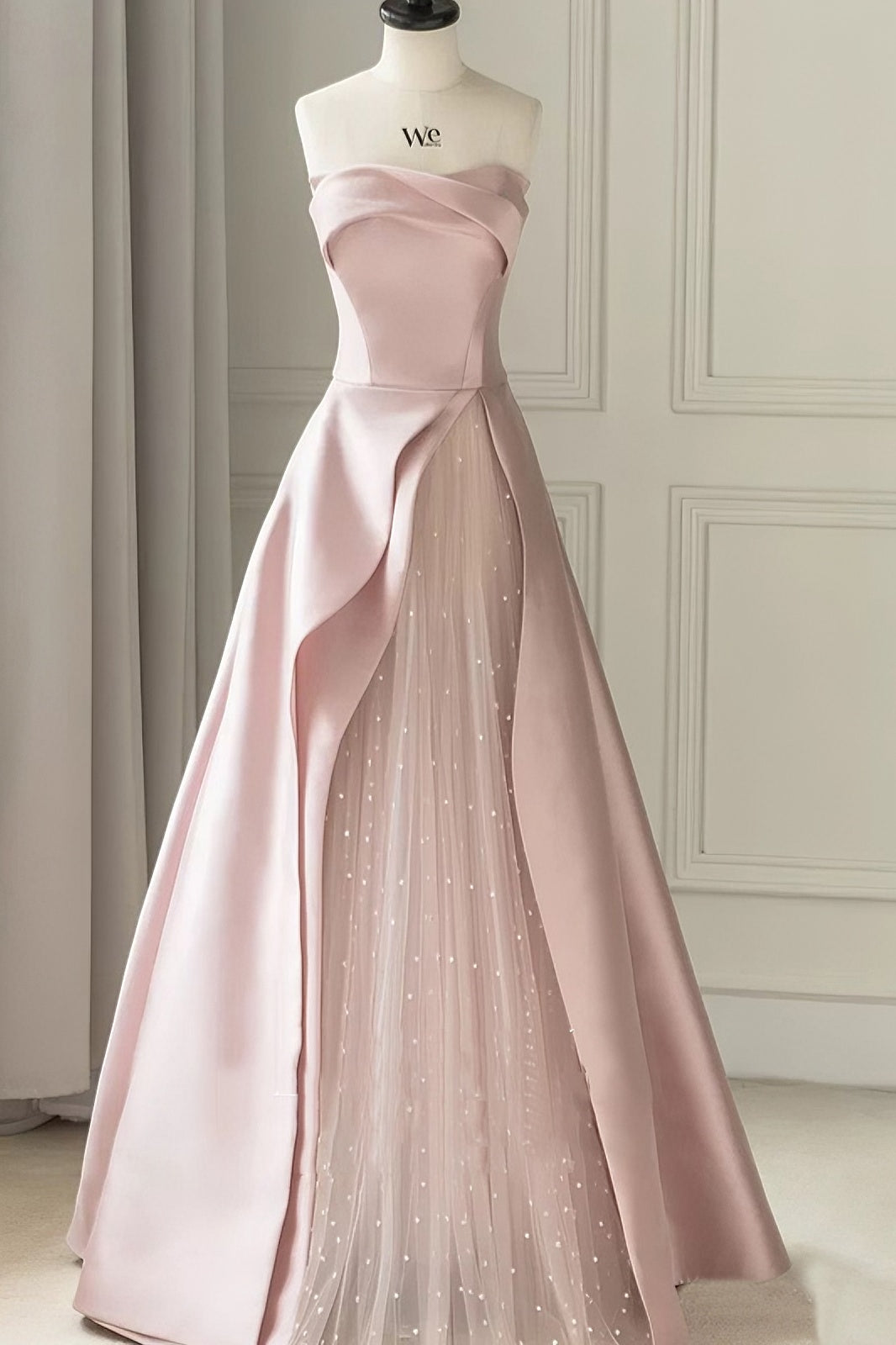 acelimosf™-Pink tube top evening dress