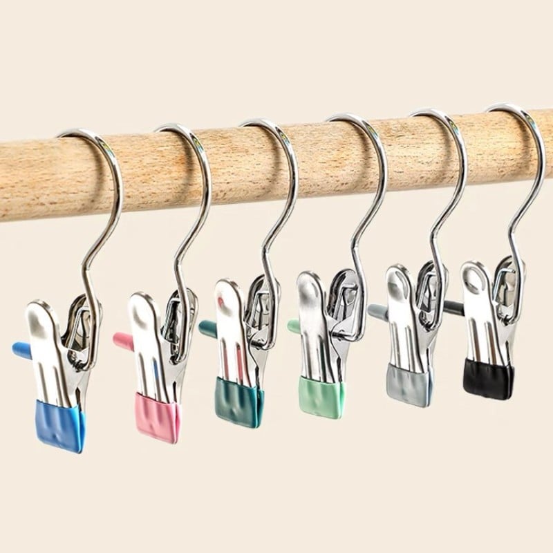Hot Sale 49% OFF-Anti-rust Clip Space-saving Clothespin Hat Pants Storage Hanging Travel Hook