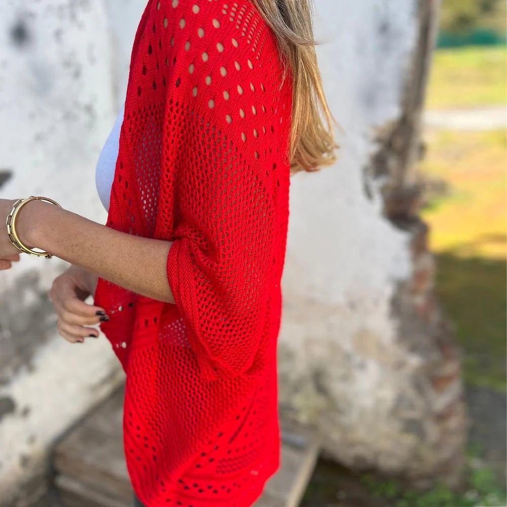 Hollow Half Sleeve Cardigan