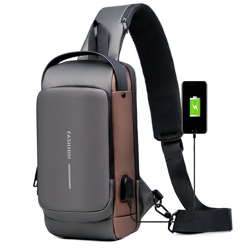 Motorcycle USB charging anti-theft fashion sports and leisure multi-functional shoulder messenger bag