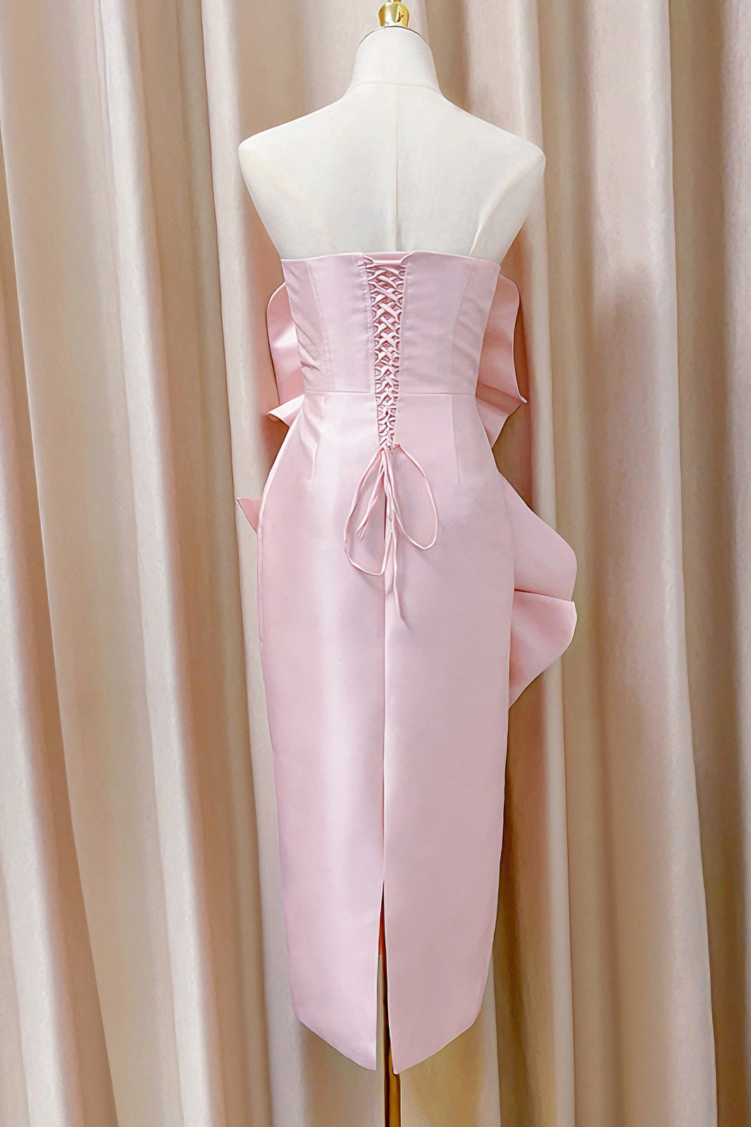 acelimosf™-Off-the-shoulder pink tube top evening dress