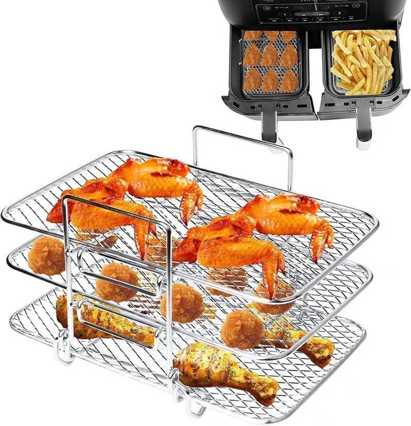 Air Fryer Rack, 304 Stainless Steel Toast Rack, Multi-Layer Grill, Grill