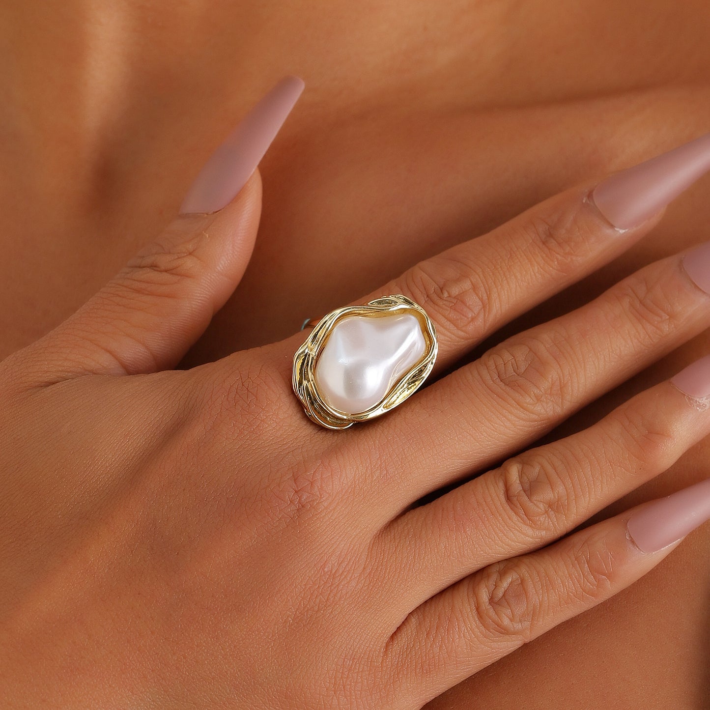 Vintage Baroque Pearl Statement Ring