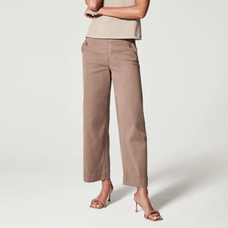 Women Stretch Twill Cropped Wide Leg Pant-(BUY 2 FREE SHIPPING)