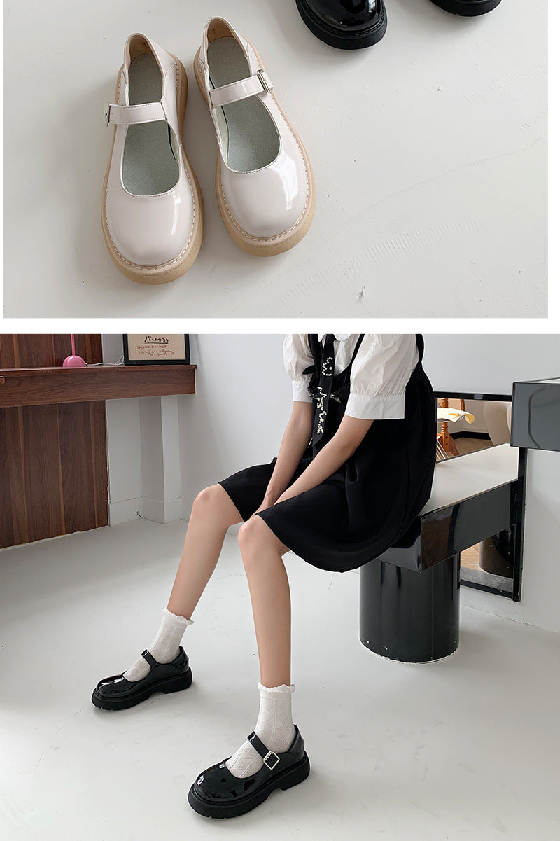 acelimosf™-Japanese jk soft girl round toe doll shoes niche design small leather shoes