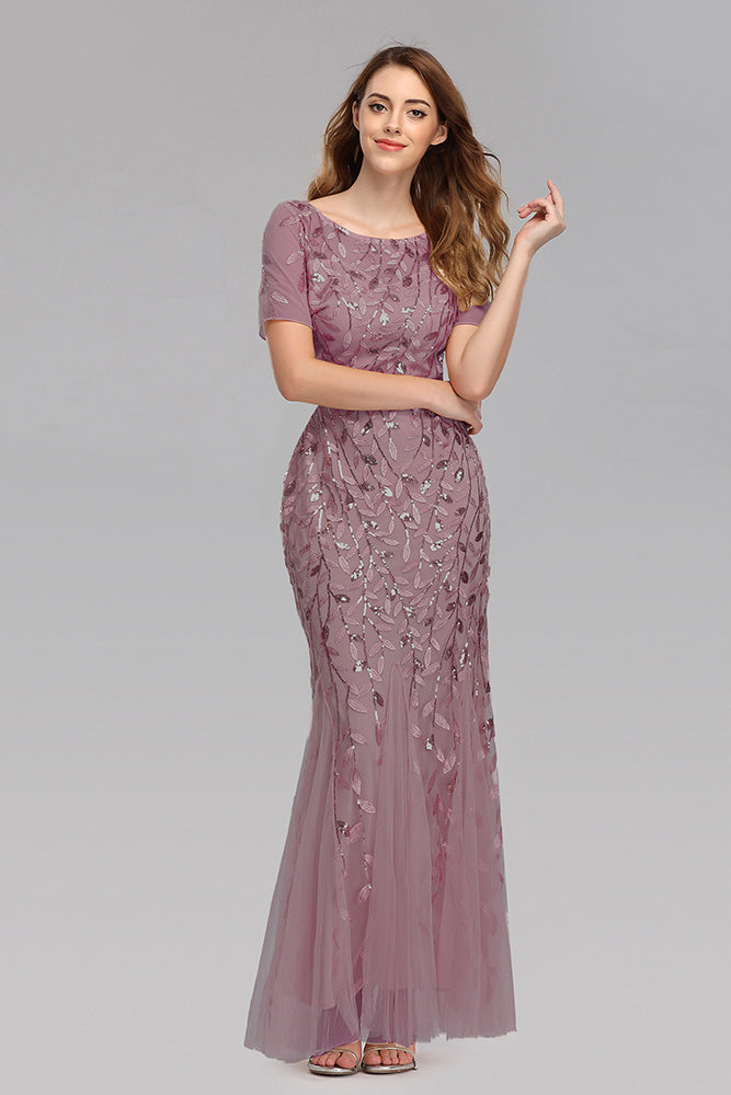 acelimosf™-Slim Fit Mesh Sequin Evening Dress Fishtail Dress