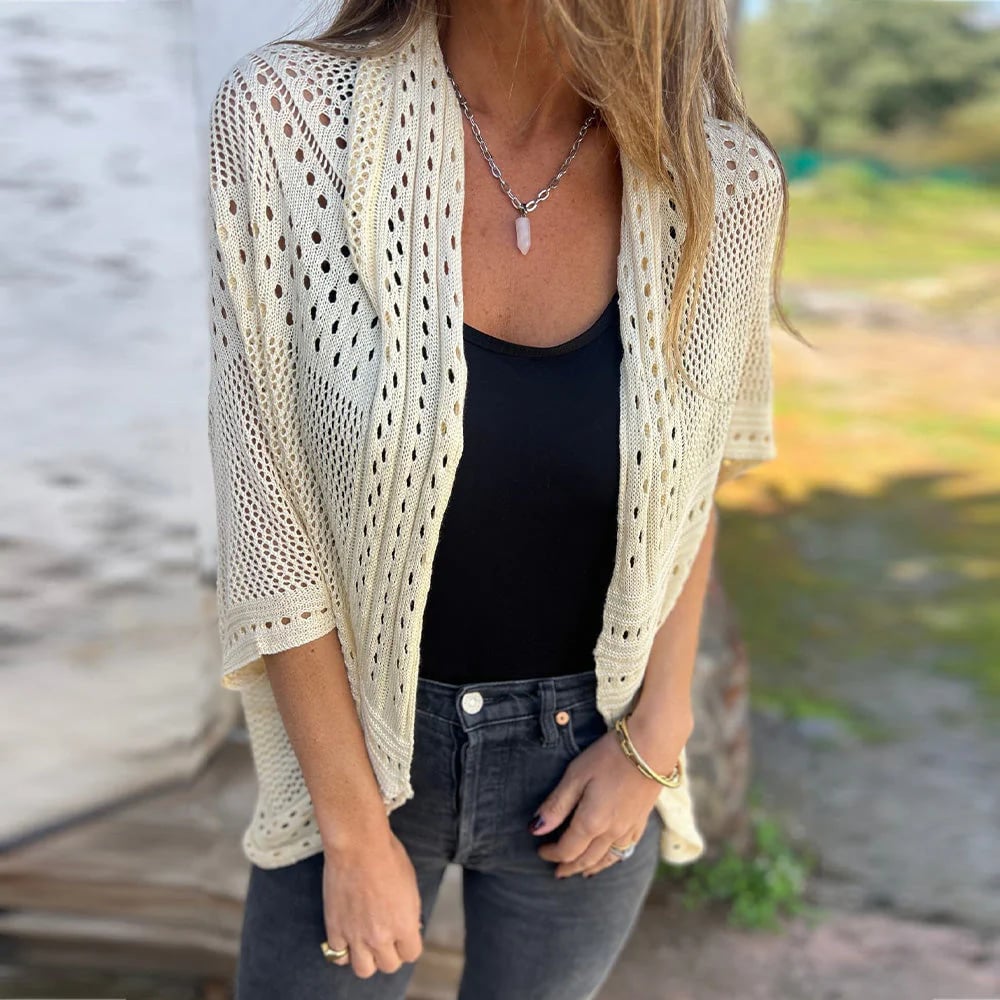 Hollow Half Sleeve Cardigan