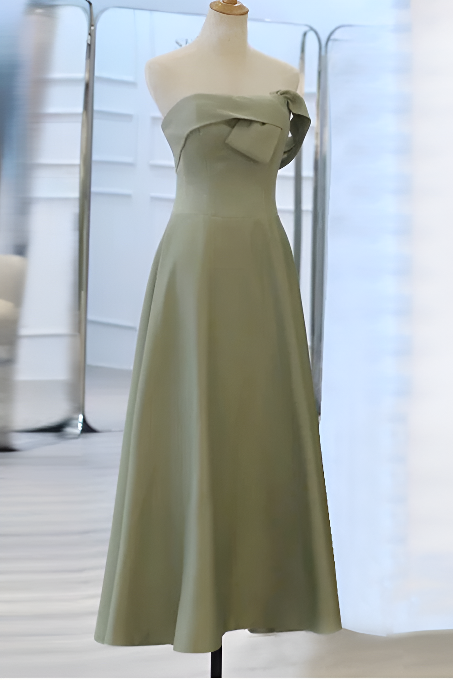 acelimosf™-Satin bridesmaid dress new green dress