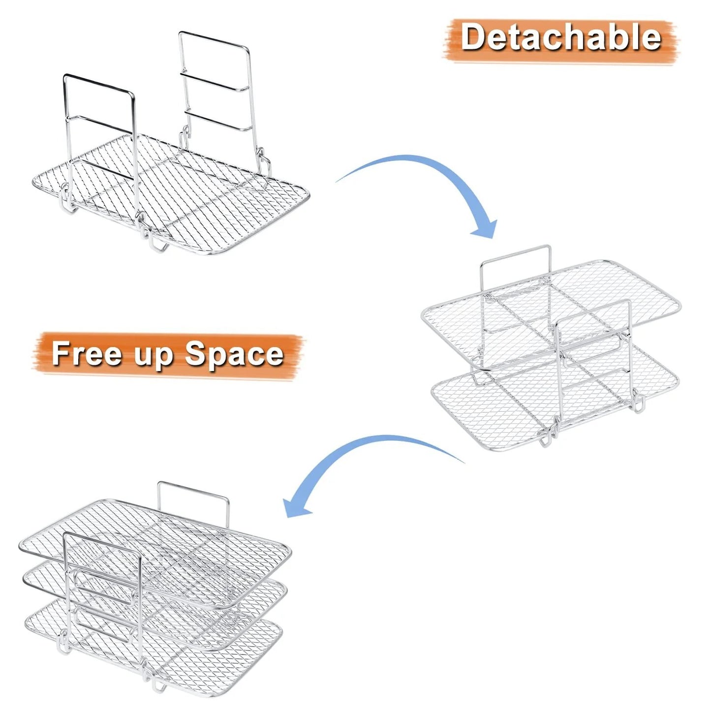 Air Fryer Rack, 304 Stainless Steel Toast Rack, Multi-Layer Grill, Grill