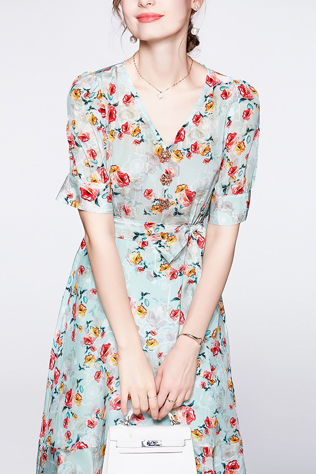 acelimosf™-French style new floral dress