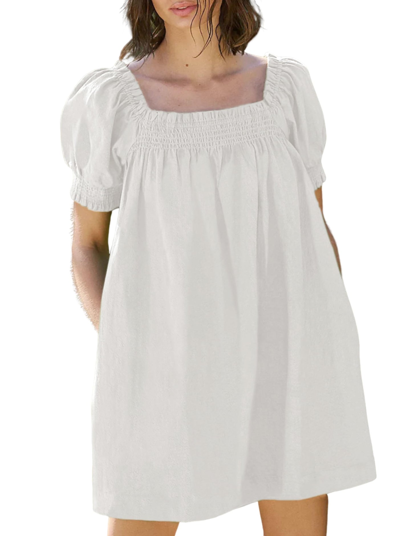 Women's Summer A-Line Mini Dress With Pockets