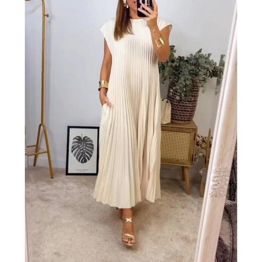 acelimosf™-Fashion Sleeveless Long Pleated Dress