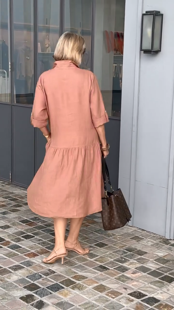 New Women's Cotton Linen Casual Dress