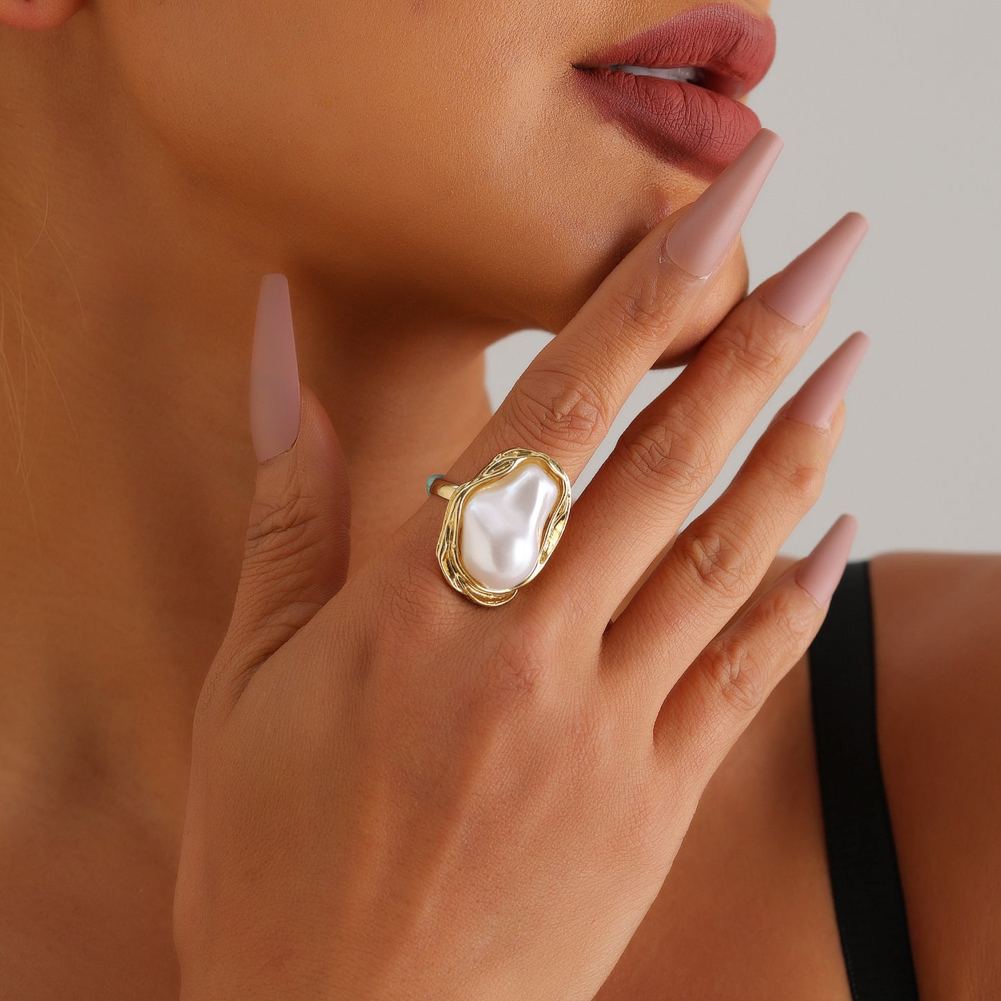 Vintage Baroque Pearl Statement Ring