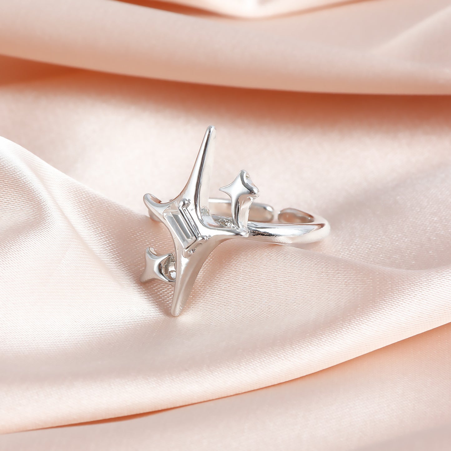 Cross Star Silver Ring