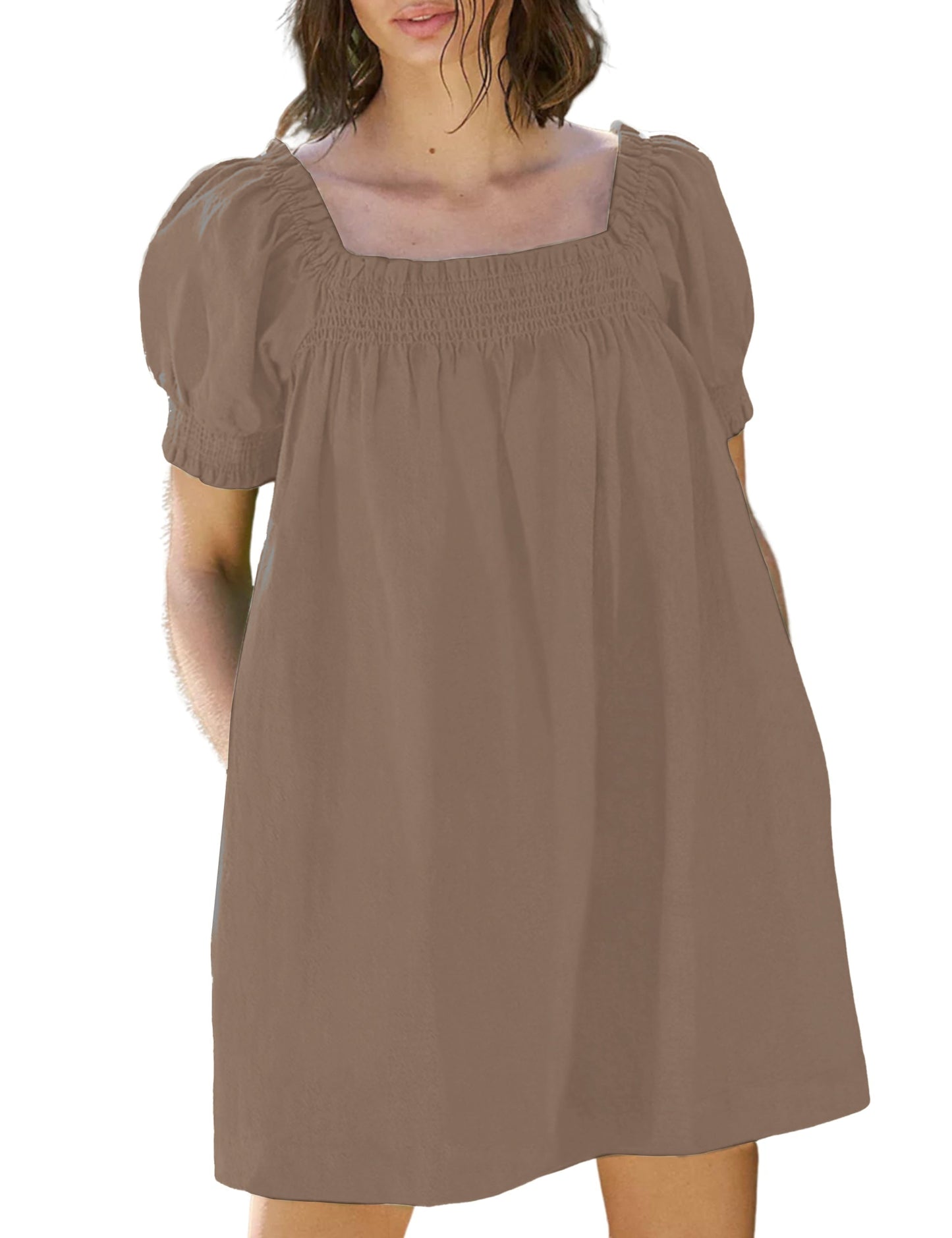 Women's Summer A-Line Mini Dress With Pockets