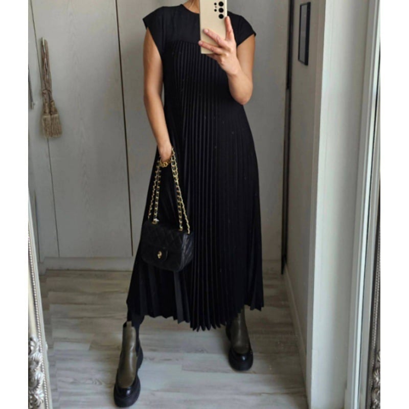 acelimosf™-Fashion Sleeveless Long Pleated Dress