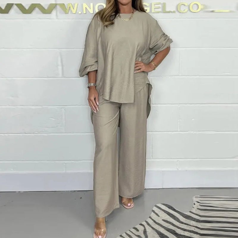 💕Women's Long Sleeve Blouse and Wide Leg Pants Set