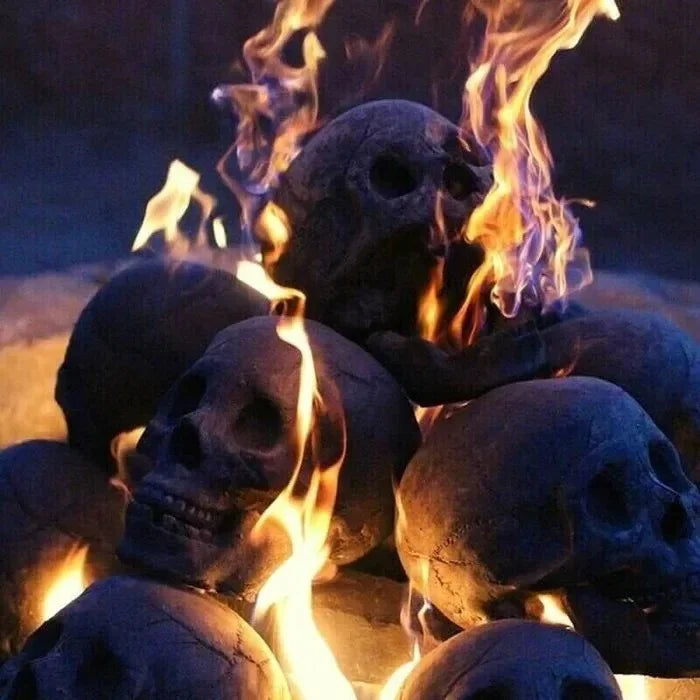 Ceramic Fireproof Fire Pit Skull