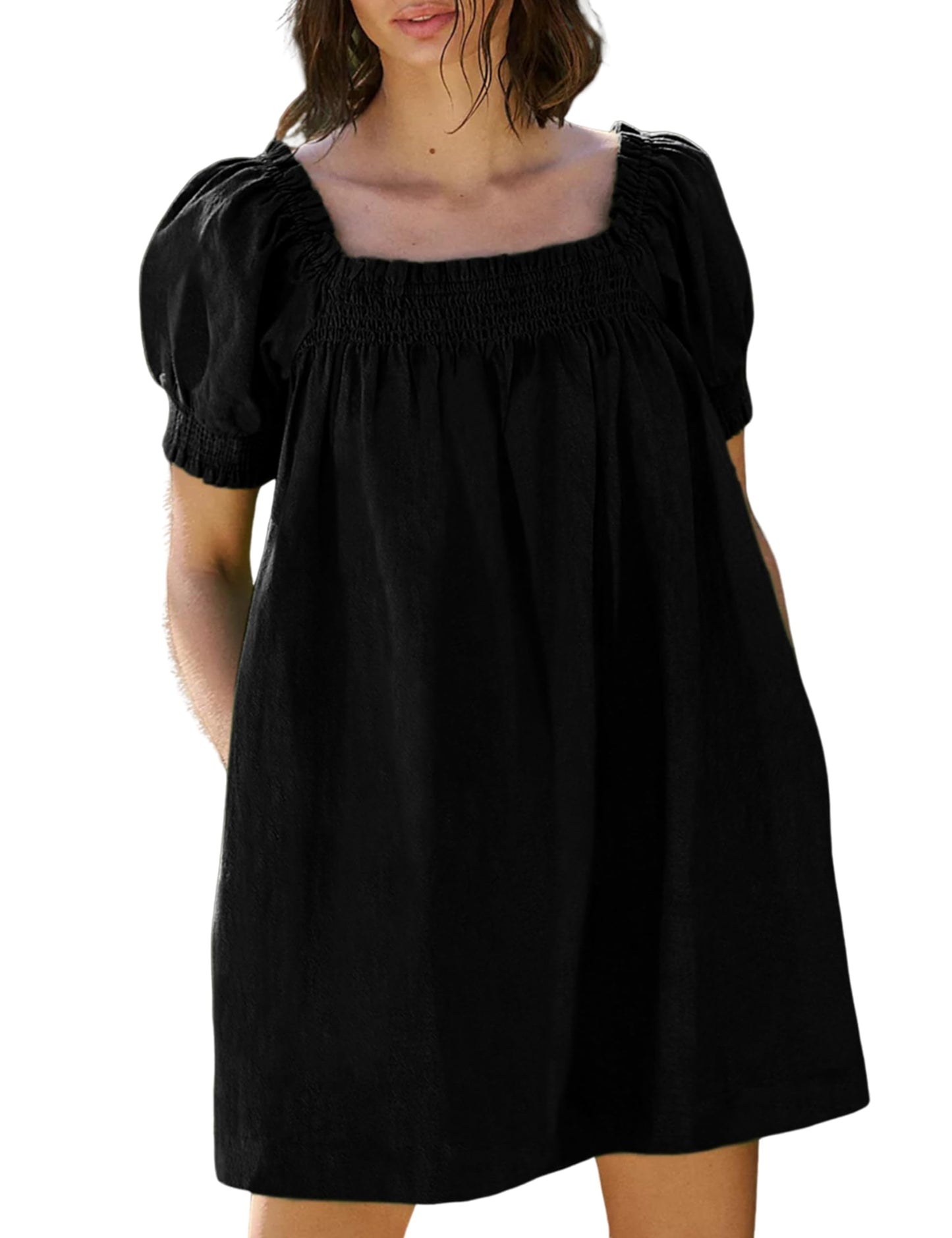 Women's Summer A-Line Mini Dress With Pockets