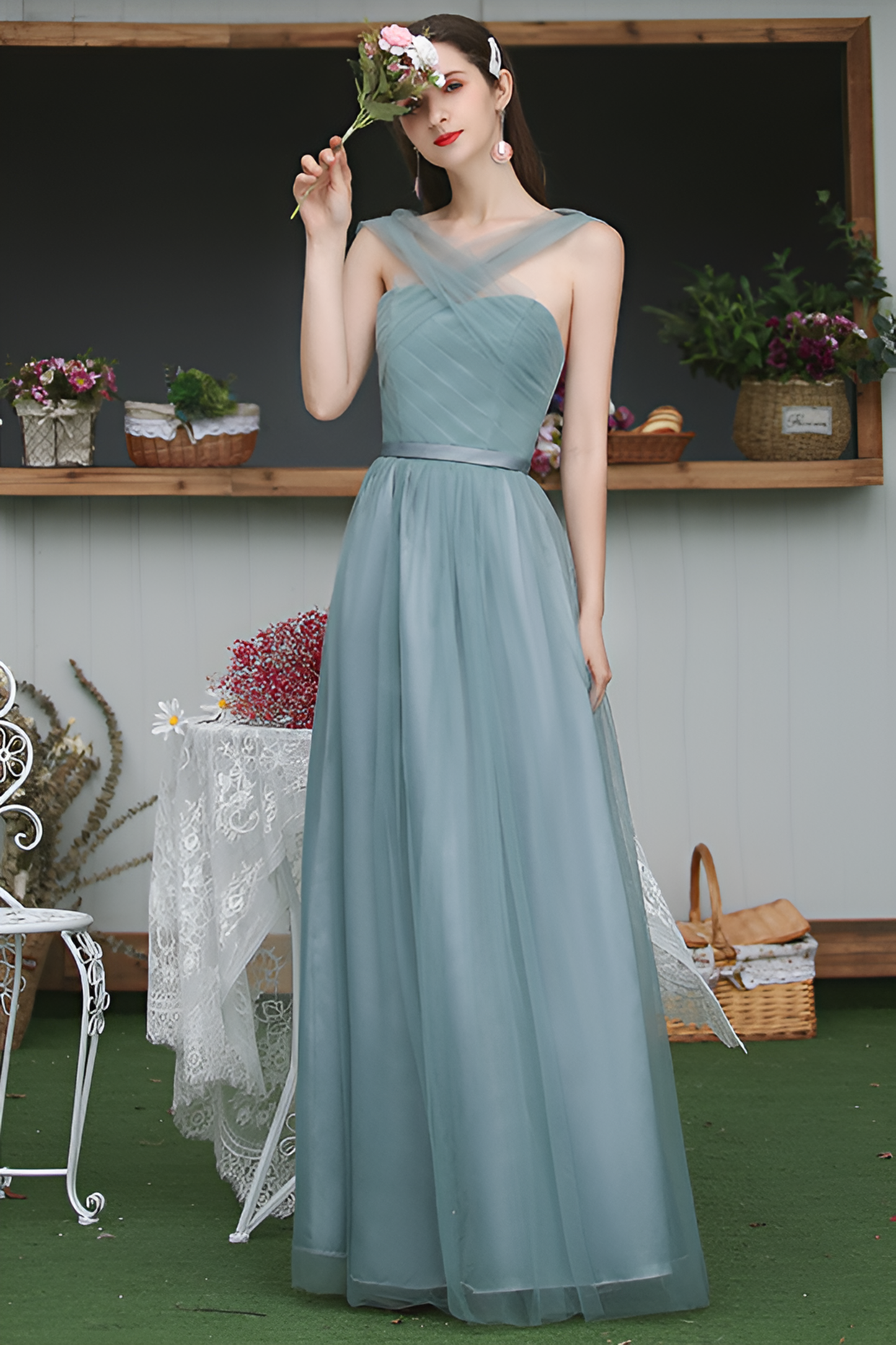 acelimosf™-Flattering Mesh Bridesmaid Dress