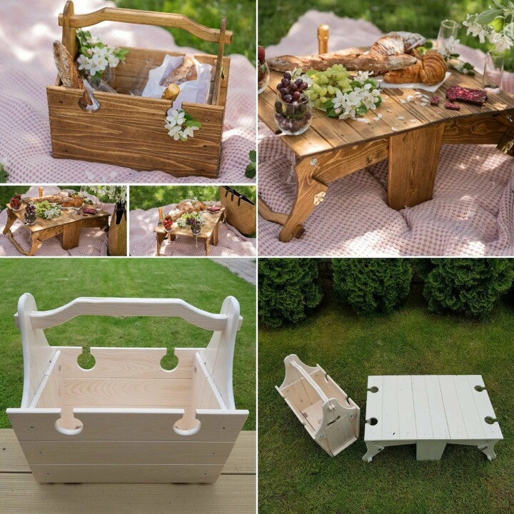 Folding Picnic Basket Table-Manual DIY Stitching