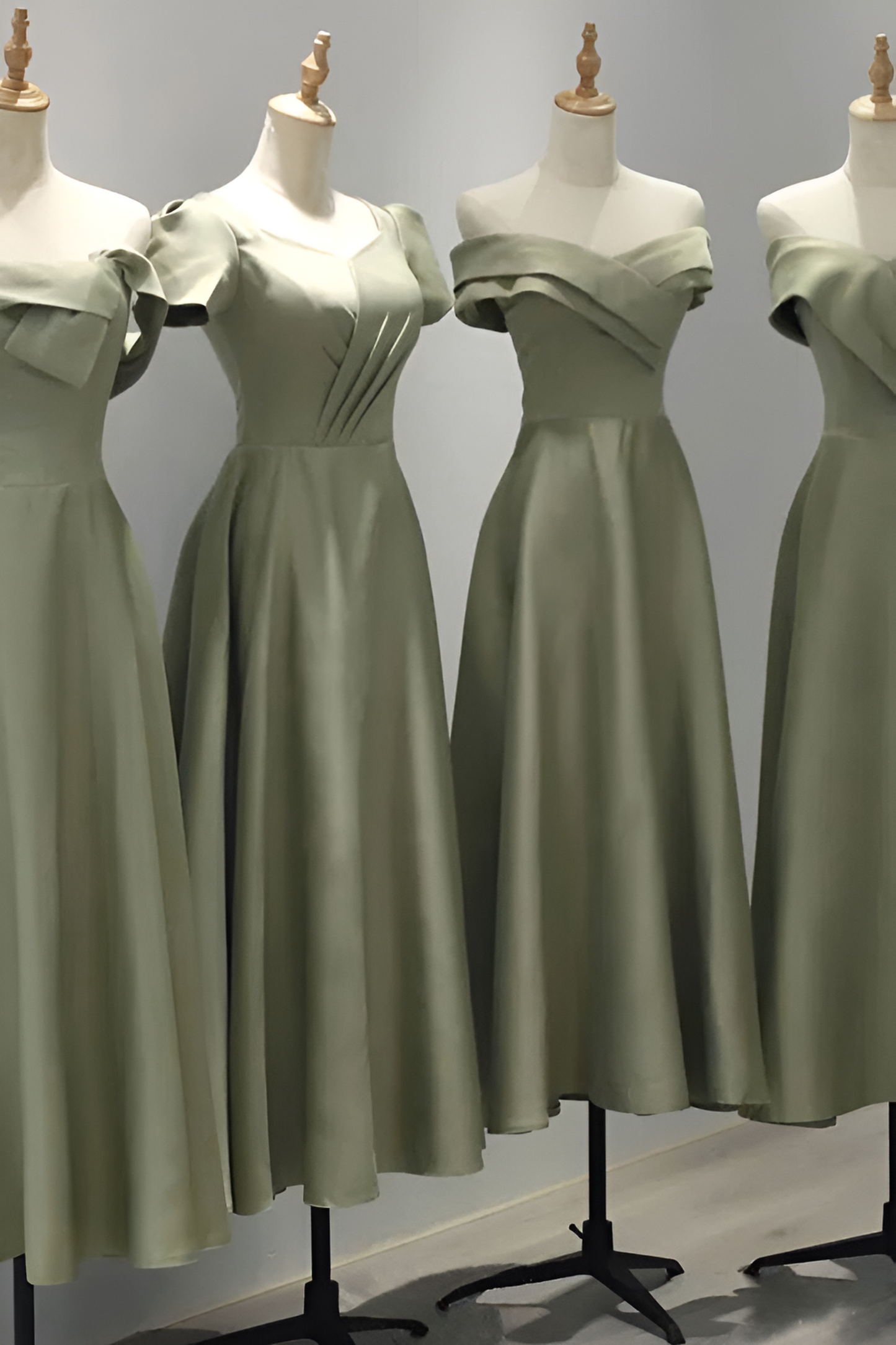 acelimosf™-Satin bridesmaid dress new green dress