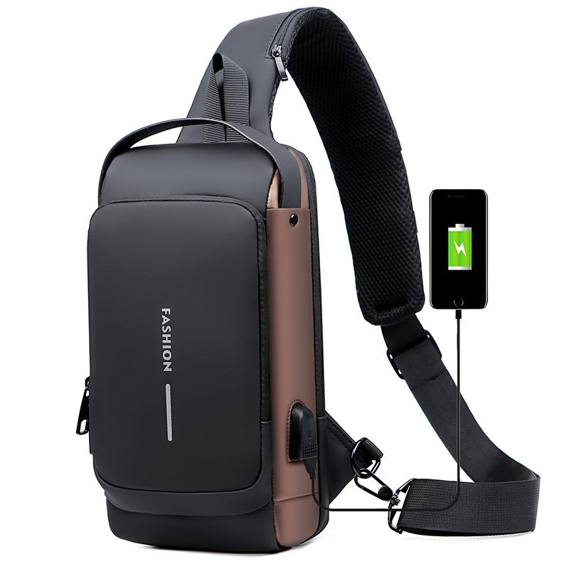 Motorcycle USB charging anti-theft fashion sports and leisure multi-functional shoulder messenger bag