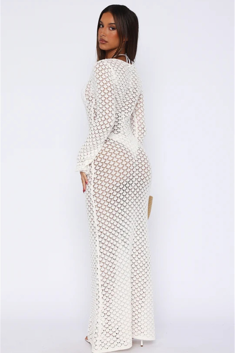 acelimosf™-Sun protection hollow knitted seaside vacation dress