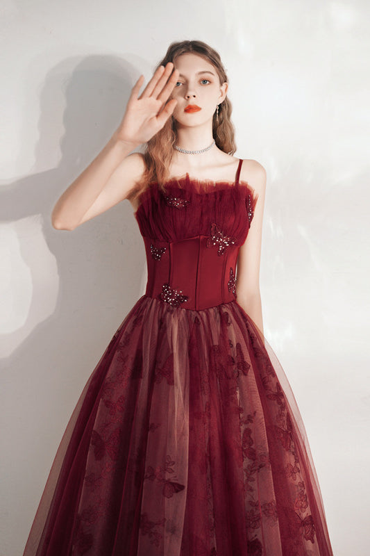 acelimosf™-Red banquet temperament long dress