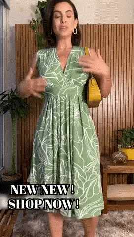 Sleeveless V-Neck Waist-Cinching Dress