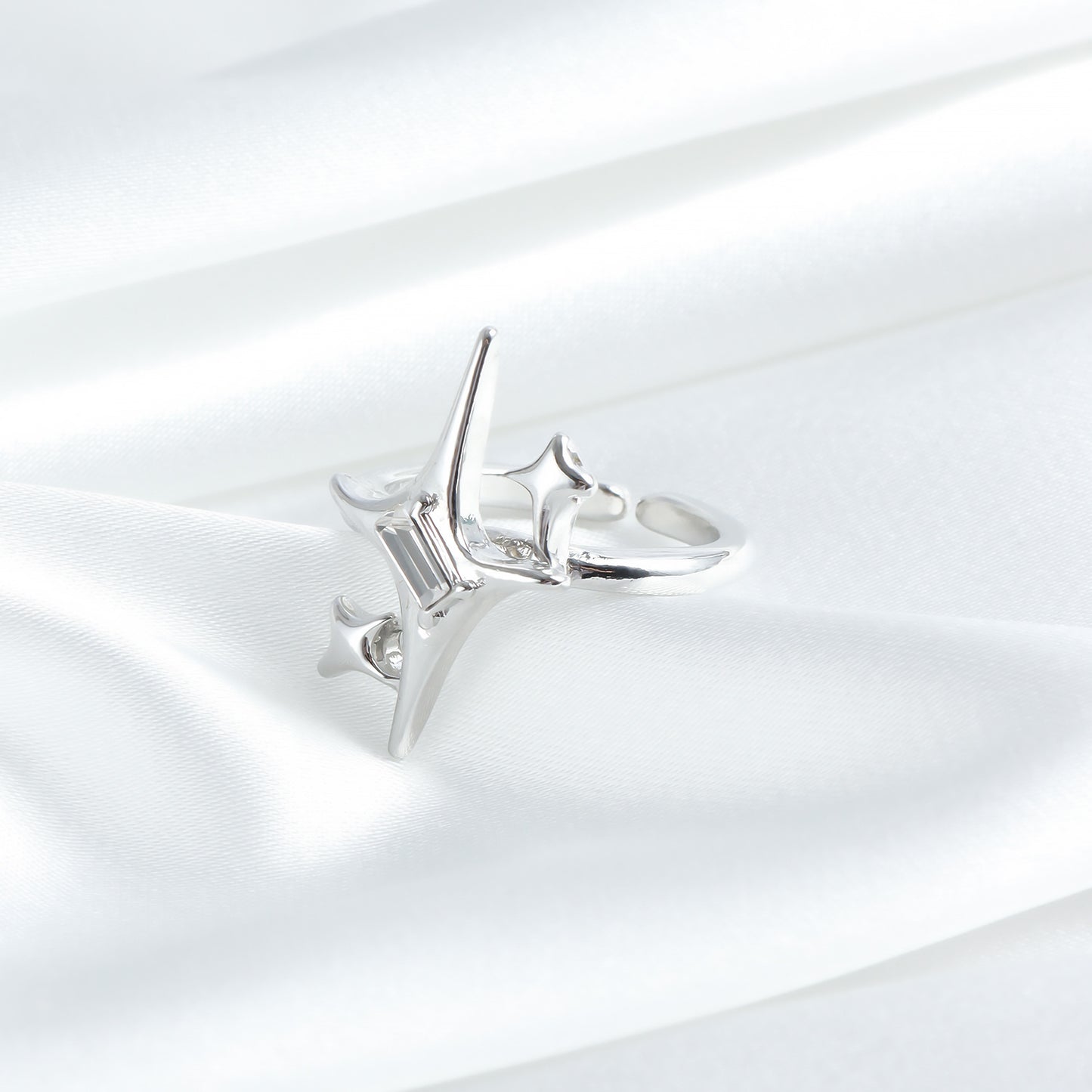 Cross Star Silver Ring