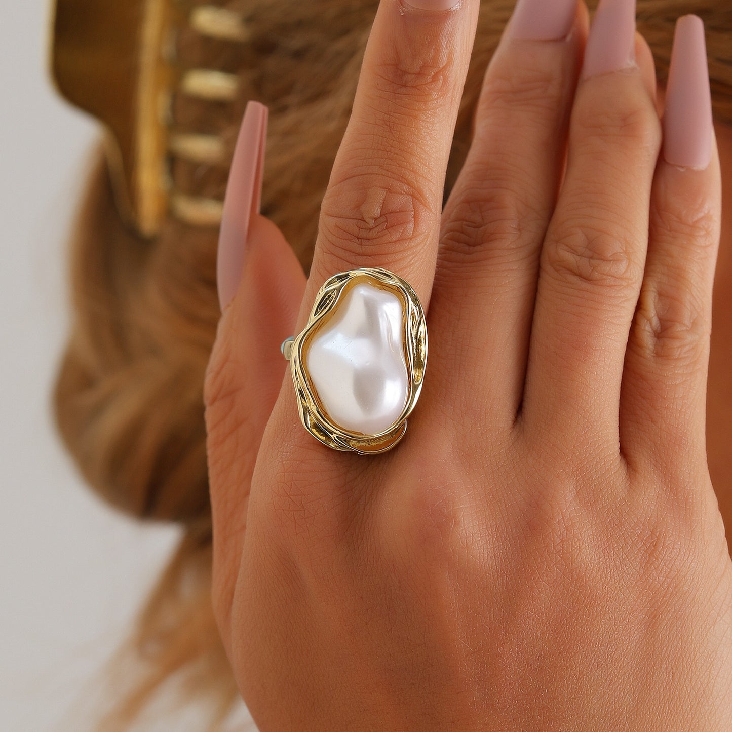 Vintage Baroque Pearl Statement Ring