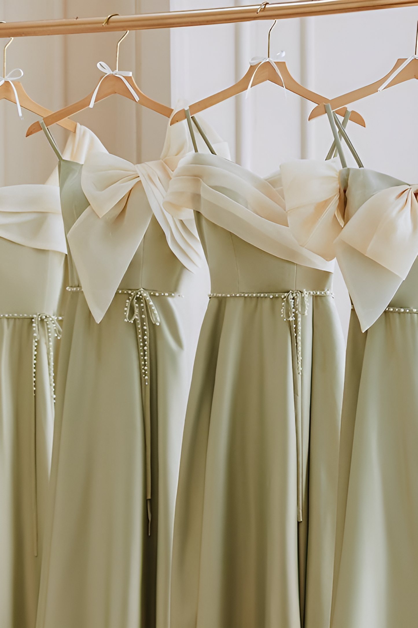 acelimosf™-Satin bridesmaid dress green dress