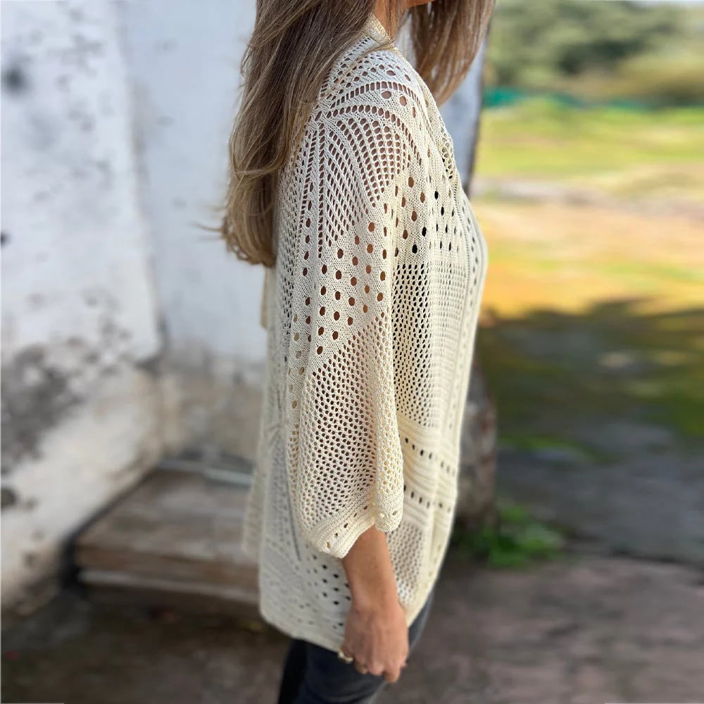 Hollow Half Sleeve Cardigan