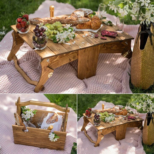 Folding Picnic Basket Table-Manual DIY Stitching